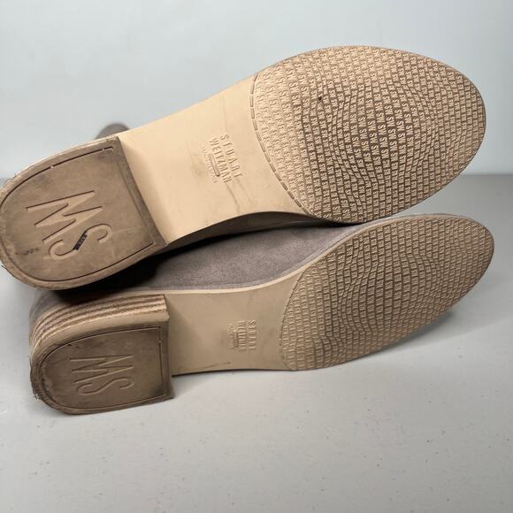 Stuart Weitzman Taupe Suede Rocker Chic Slouchy Boots Size 7.5 - Picture 8 of 13